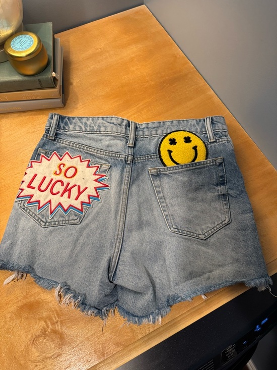 Lucky Brand Pants - Lucky Brand Light Blue Denim Jean Shorts with Patches